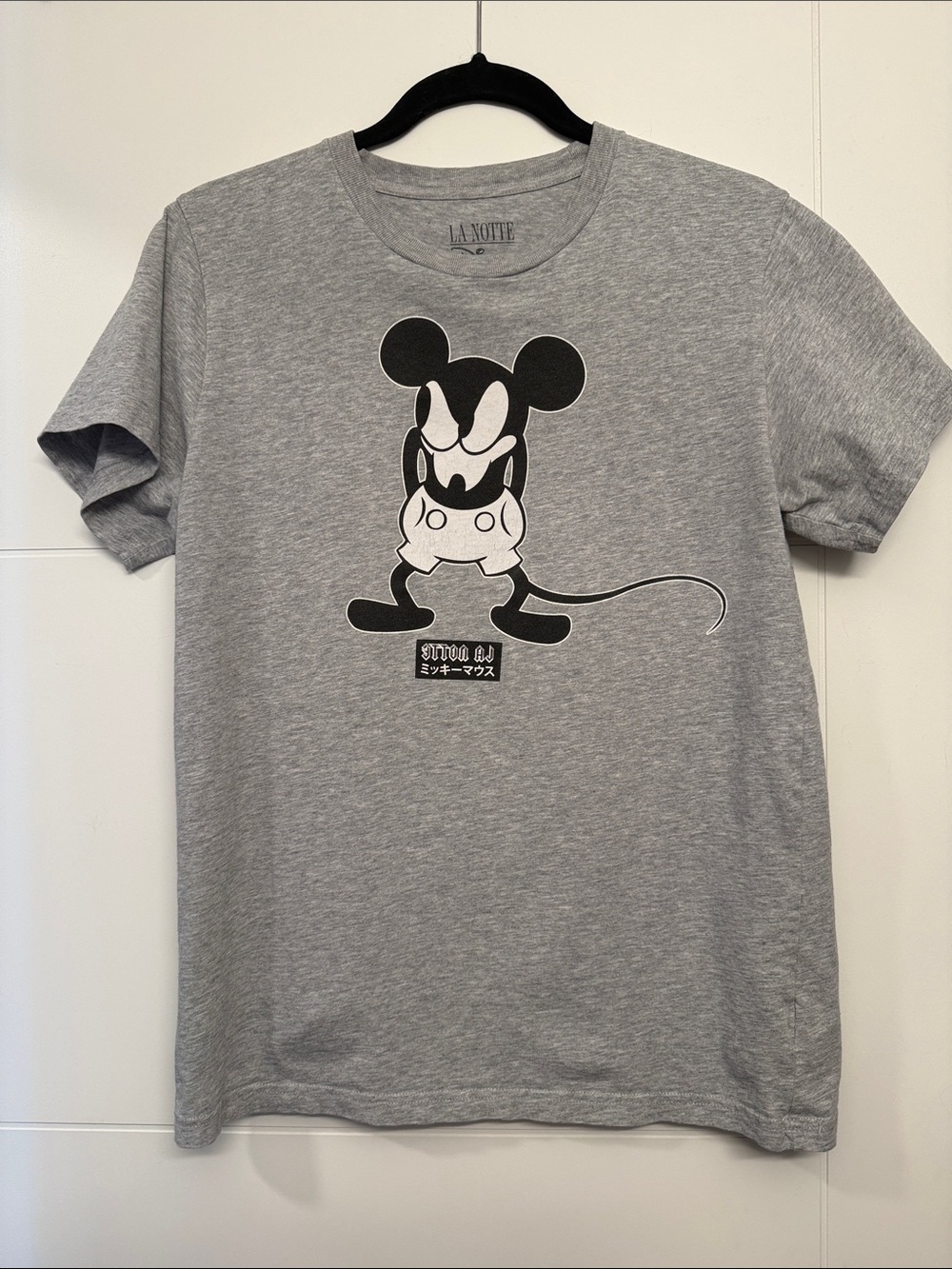 Aritzia x Disney RARE - Grey Short Sleeve Tee with Japanese Mickey Mouse